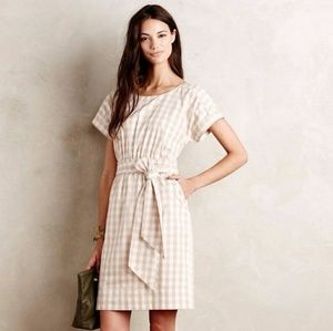 Anthropologie plaid belted dress sz 8